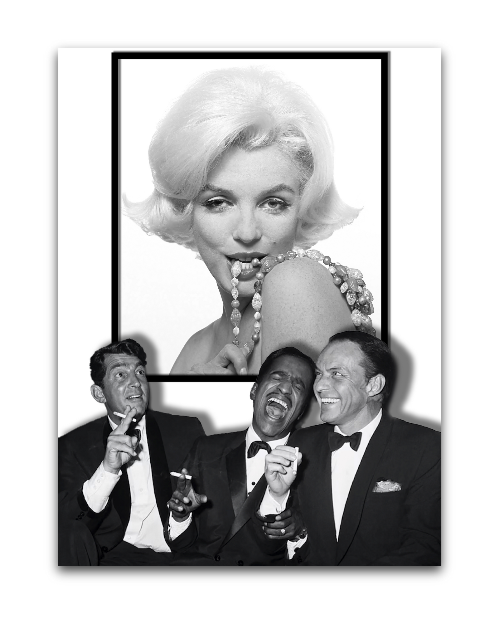 Marilyn Monroe x The Rat Pack (Mixed Media Painting)