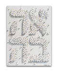Hebrew Love - White On White (Signed Canvas Giclée Print)