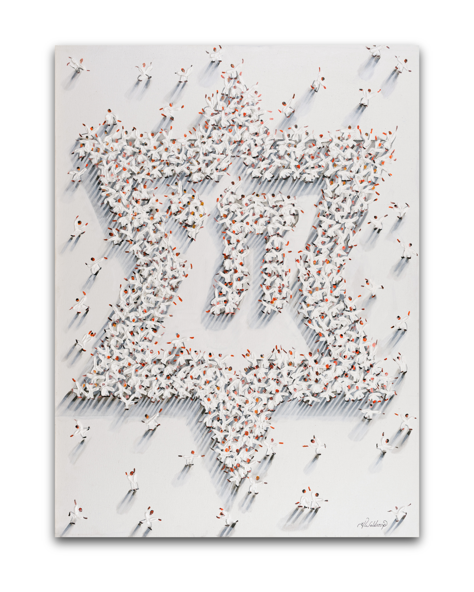 Star of David - White On White (Original Painting)