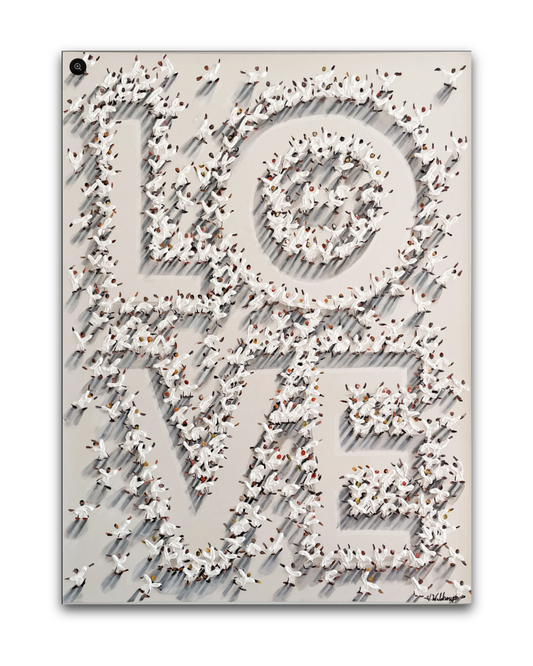 LOVE - White On White (Signed Canvas Giclée Print)
