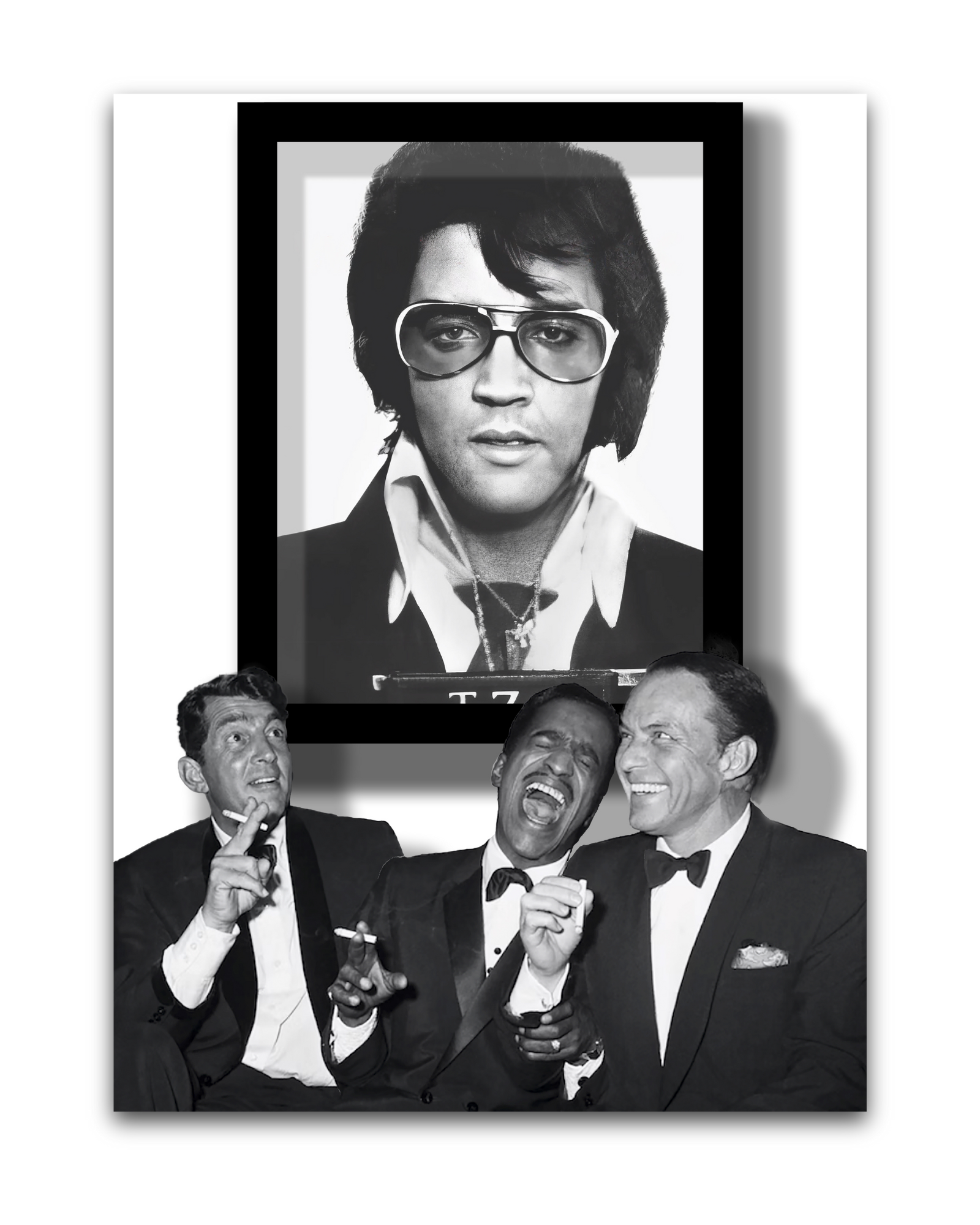 Elvis Presley x The Rat Pack (Mixed Media Painting)